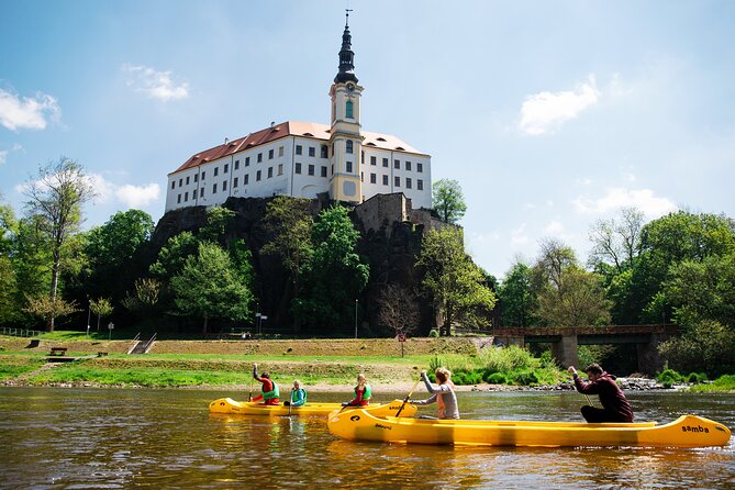 Canoeing on the Elbe river Děčín to Schmilka - Crossing into Germany and reaching Schmilka