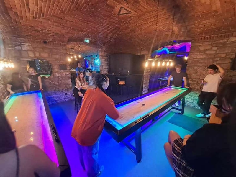 Crew Bar Prague: Open bar, ping pong or shuffleboard game - Choosing Between UV Ping Pong and Shuffleboard