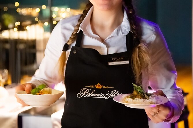 Czech Tapas with Unlimited Beverages at Stylish Restaurant Bar - Open kitchen, polished bar, and late-night music
