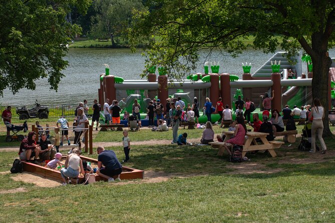 Dinosaurus amusement park - best dino experience in Prague - A riverside setting with the option to swim