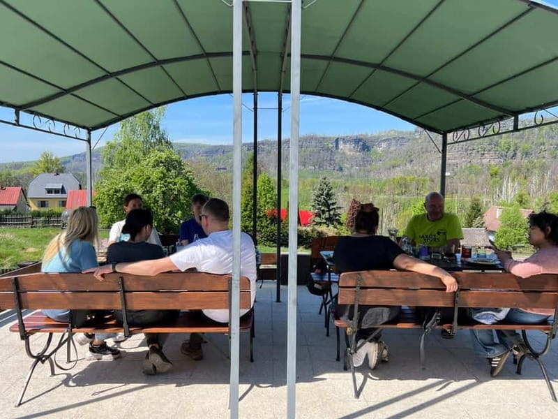 From Prague: Bohemian & Saxon Switzerland All-Inclusive Tour - Entering Kamenice Gorge by boat