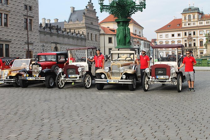 Karlstejn Castle in Vintage Convertible Car - The vintage convertible is part of the attraction