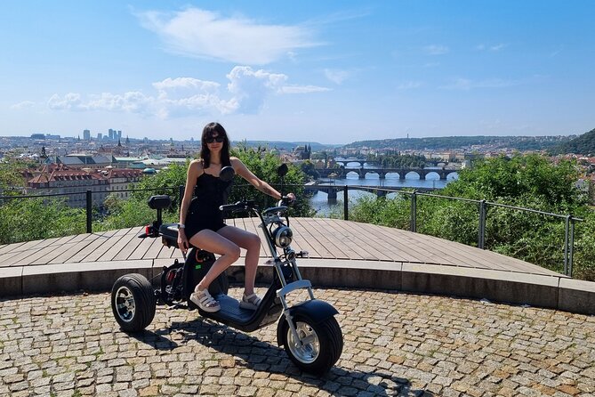 Live-Guided ️Trike-Harley️ Viewpoints tour of Prague - Learning to handle the electric trike