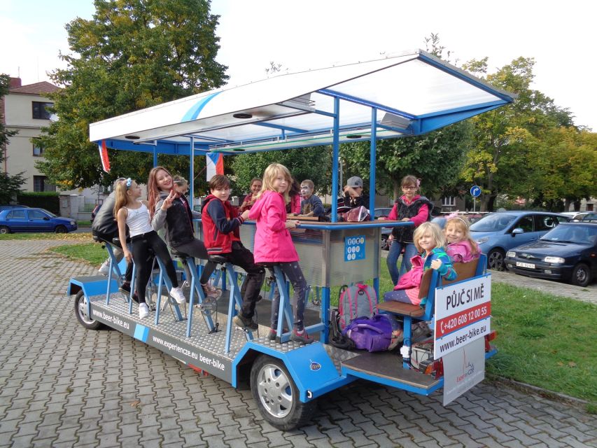Pilsen: 1.5-Hour Beer Bike with Unlimited Beer - Cancellation and language choices