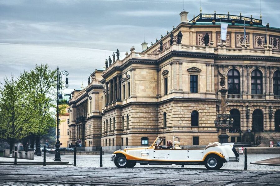 Prague: 1.5–Hour Vintage Car Tour - Old Town Prague from the back seat