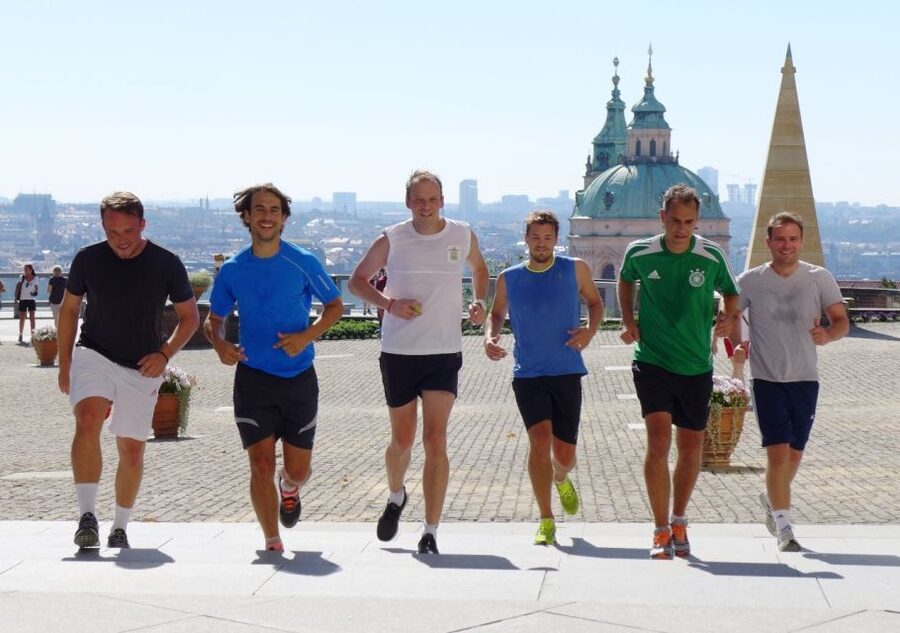 Prague 1-Hour Sight Running Tour - Crossing Charles Bridge at a runner’s pace