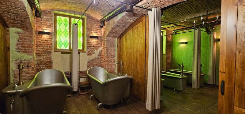 Prague: Beer and Wine Spa Bath with Salt Cave Experience - The bath portion: warm water, oils, and a drink in hand
