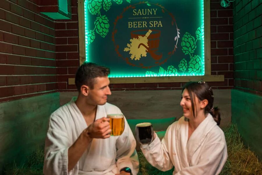 Prague: Beer Spa Experience with Unlimited Beer and Sauna - The ceramic beer bath and Bernard beer