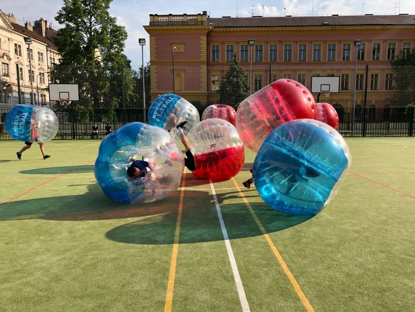 Prague: Bubbles football in city centre of Prague - Weather, clothing, and physical limits