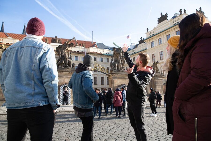 Prague: Castle Grounds & Highlights Walking Tour small-group - The included tram ride uphill