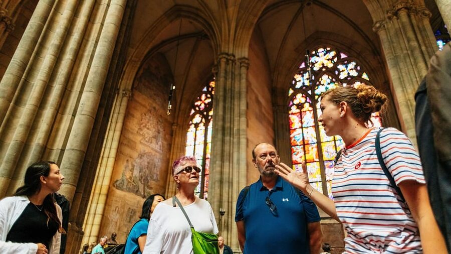 Prague Castle Interiors, Bus Tour and Vltava River Cruise - St. Vitus Cathedral: Prague’s grandest interior