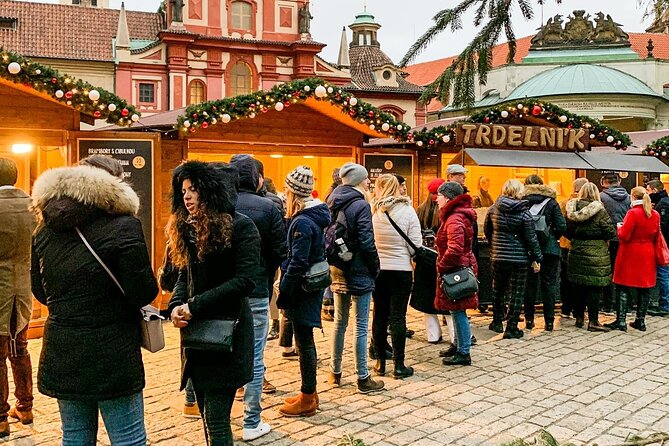 Prague Christmas Markets and Holiday Magic Walking Tour - Wenceslas Square market and modern Czech history