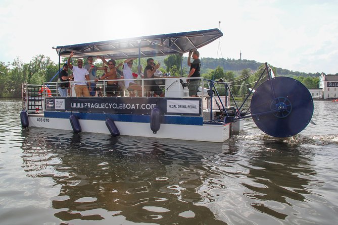 Prague Cycle Boat - The Swimming Beer Bike - Looking toward Charles Bridge from the water