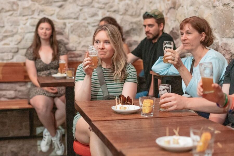 Prague: Czech Beer-Tasting Experience with Snacks - Hermelín and crackers keep the beer company