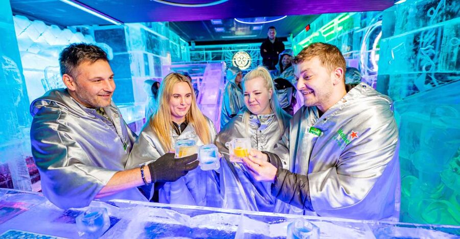 Prague: Entry ticket to Ice Pub Prague with Nightclub Option - Entering the Frozen Room Near Charles Bridge