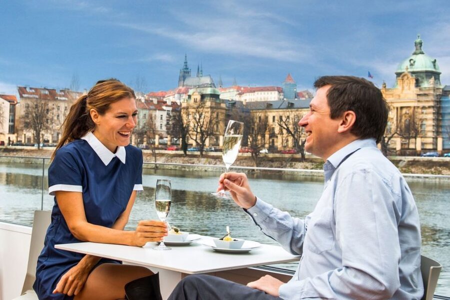 Prague: Evening Vltava River Eco Cruise with Prosecco - Boarding at Pier 4 in central Prague