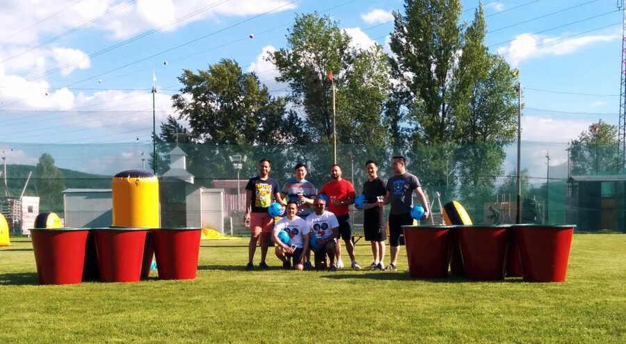 Prague : Giant Foot Darts and Giant Beer Pong Game - Leaving Prague by private bus
