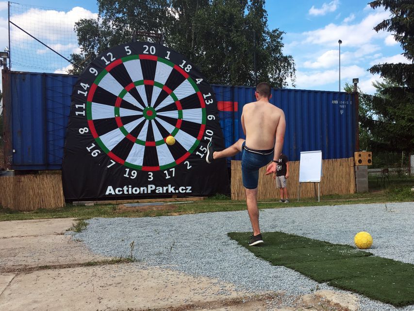 Prague : Giant Foot Darts and Giant Beer Pong Game - The bachelor prank option