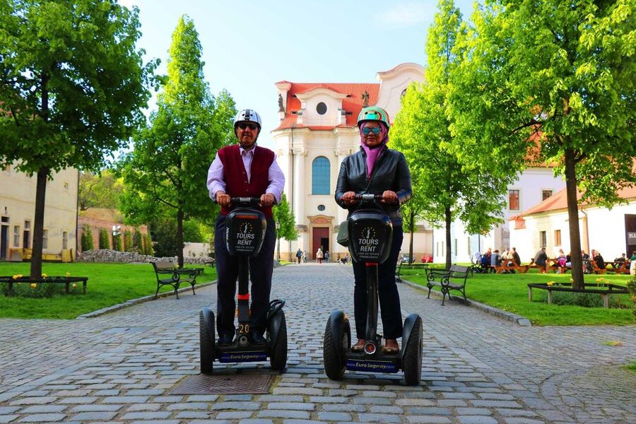 Prague: Grand Segway and eScooter Live Guided City Tour - St. Norbert Church, Müller Villa, and the Great Strahov Stadium