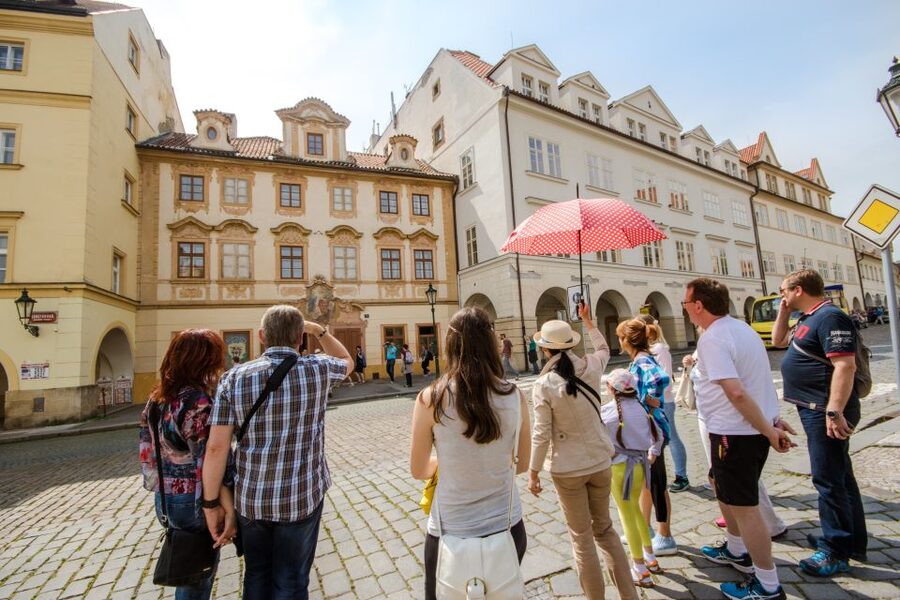 Prague: Guided Bus & Walking Tour with River Cruise & Lunch - The bus route from Wenceslas Square to the river
