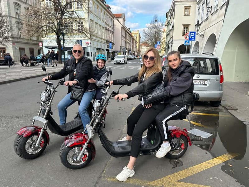 Prague: Guided Fat Tire e-Scooter Tour - From local park views to Hradchanska Square