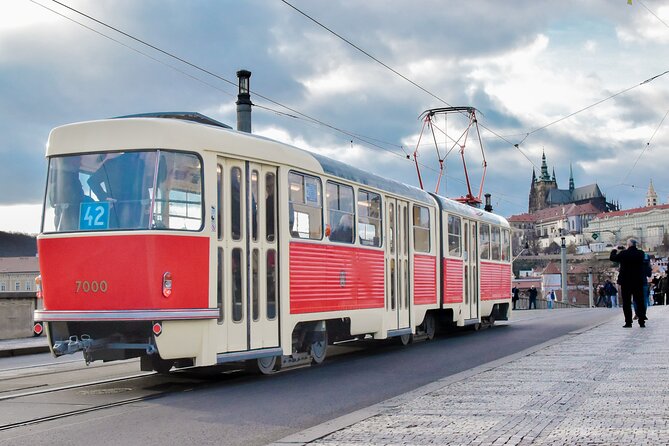 Prague Hop on Hop off Sightseeing Tram - National Theatre and the Old Town Bridge Tower