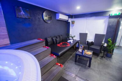 Modern Private Spa with Jacuzzi and Sauna