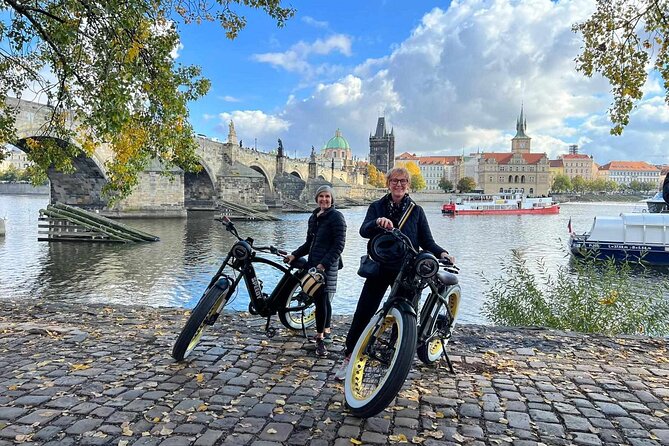 Prague on Stylish Retro styled E-Bike - Viewpoints & Sightseeing - Wenceslas Square and the Powder Tower set the city scene