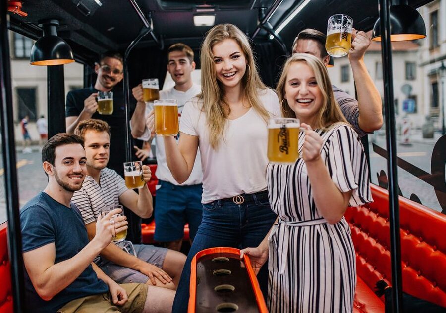 Prague: Party Beer Bus - The Dancing House and Prague’s modern side