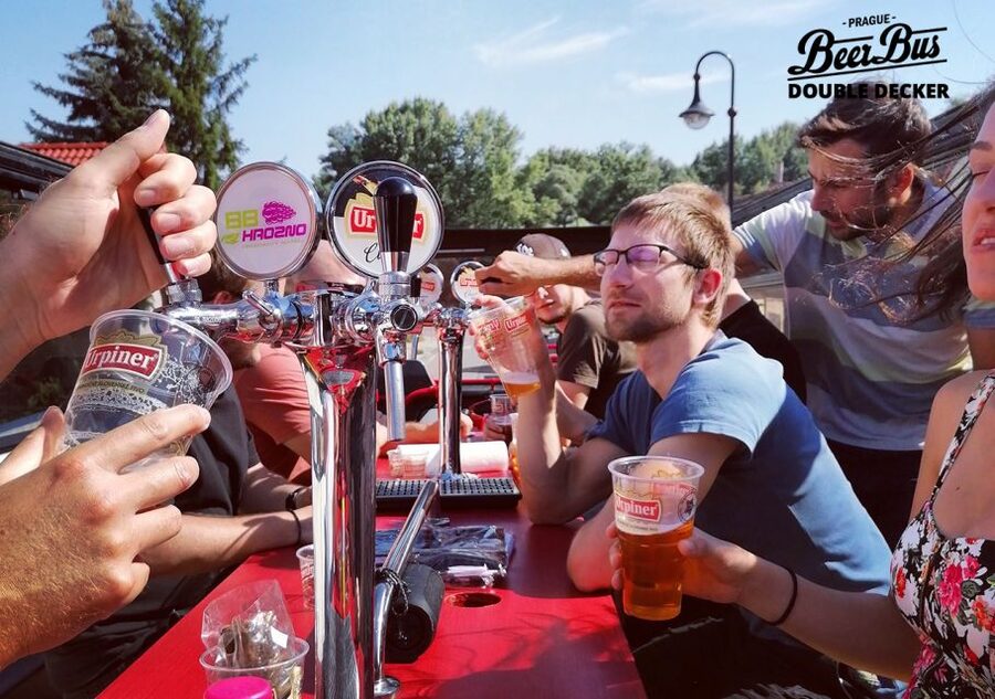 Prague: Party Beer Bus - Staropramen Brewery: a useful beer stop