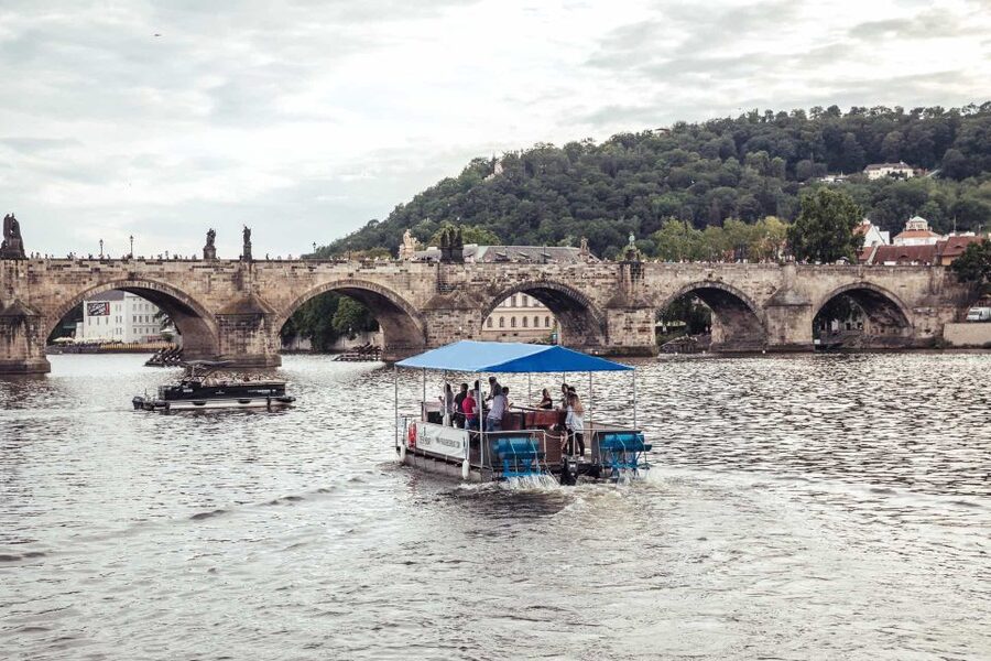 Prague: Private Cycle Boat River Tour with Beer or Prosecco - Prague Architecture From the River