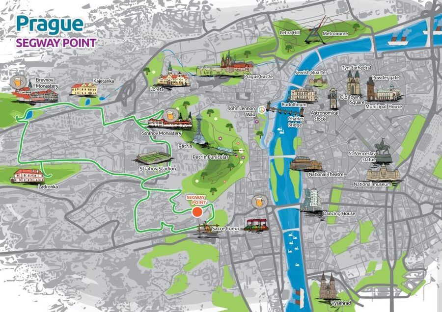 Prague Segway Tour with Oldest Monasteries and Free Taxi - Břevnov Monastery and the oldest brewery in Bohemia
