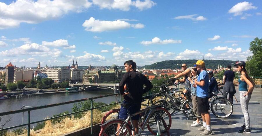 Prague: Stunning Viewpoints, Castle, City & Park Bike Tour - Hlávkův most and the Vltava River