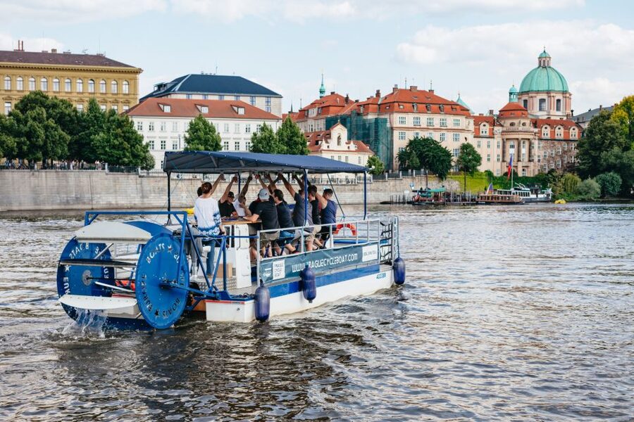 Prague: Swimming Beer Bike on A Cycle Boat - Passing Charles Bridge and Kampa Island