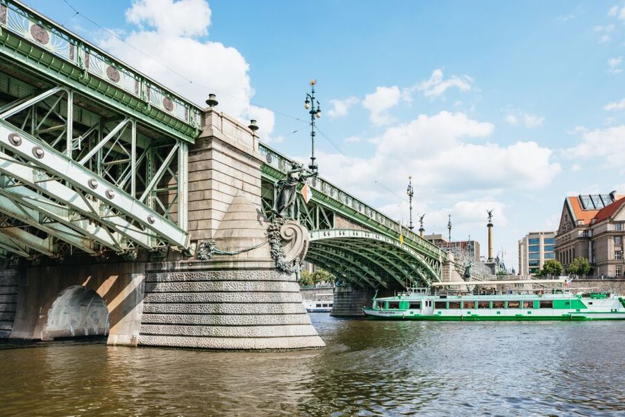 Prague: Swimming Beer Bike on A Cycle Boat - National Theater, Štvanice Island, and the finish