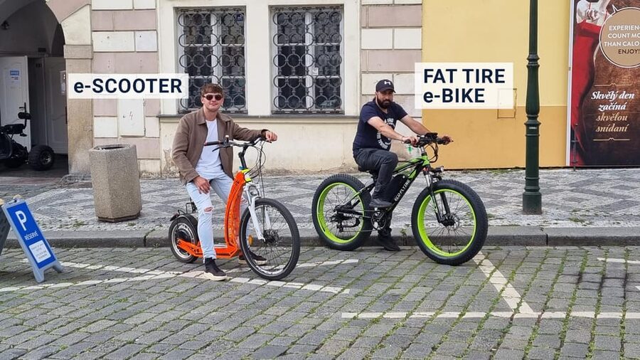 Prague: Tour by Electric Scooter or Cruiser eBike - Charles Bridge, the narrow alley, and Kafka