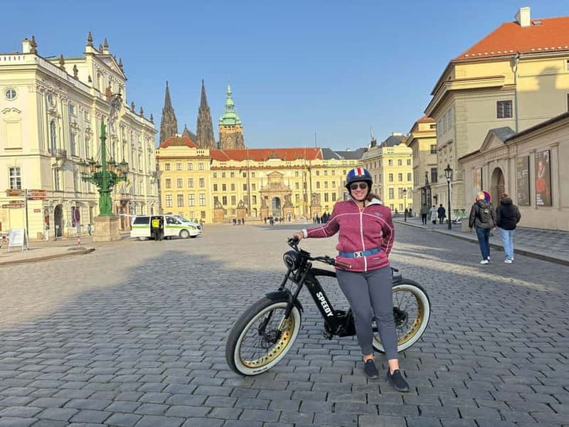 Prague Viewpoints & Historical Ebike Tour - John Lennon Wall and the Charles Bridge view