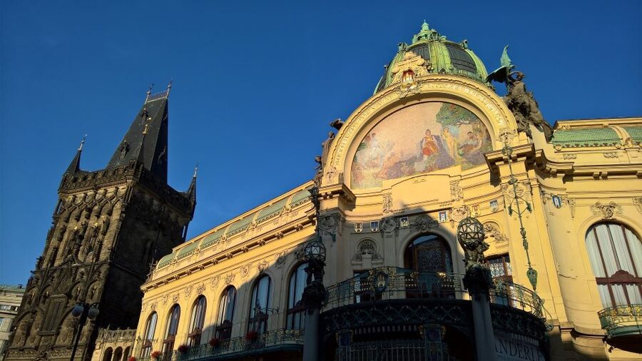 Prague: Vintage Car Ride and Walking Tour - The Dancing House and the National Theatre