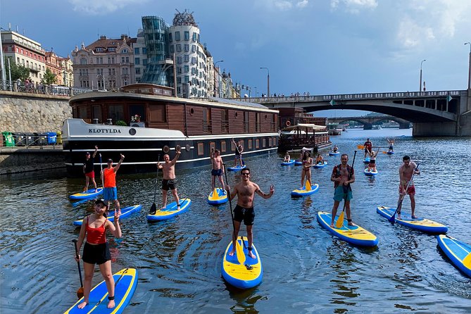 Stand-Up Paddleboarding on the Vltava River in Prague - Starting at Yacht Club CERE Near Vyšehrad