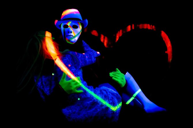 Underground Black Light Theatre Interactive Show in Prague - A word-free story about love and fear
